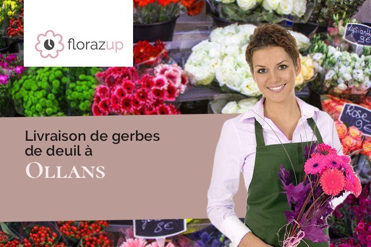 coeurs de fleurs pour un deuil à Ollans (Doubs/25640)