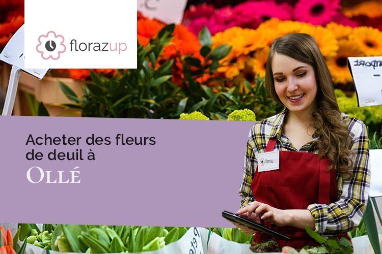 couronnes de fleurs pour des funérailles à Ollé (Eure-et-Loir/28120)