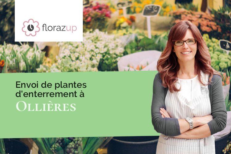 couronnes florales pour un décès à Ollières (Var/83470)