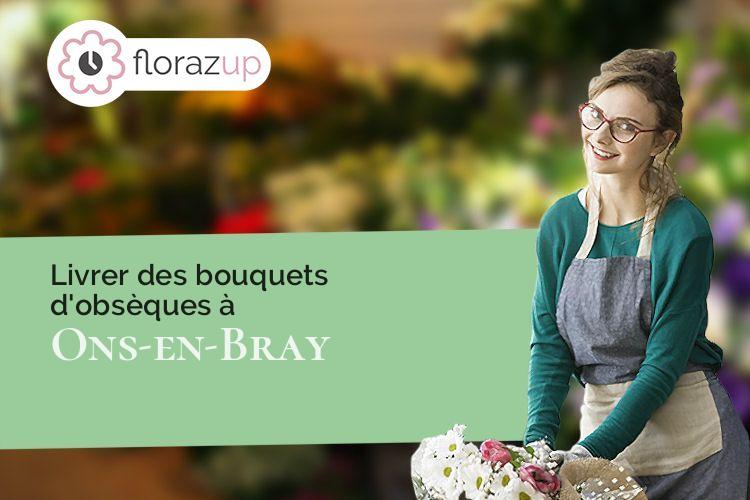 couronnes de fleurs pour des funérailles à Ons-en-Bray (Oise/60650)