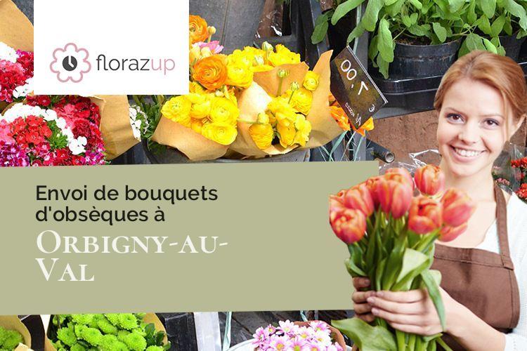 fleurs deuil pour un enterrement à Orbigny-au-Val (Haute-Marne/52360)
