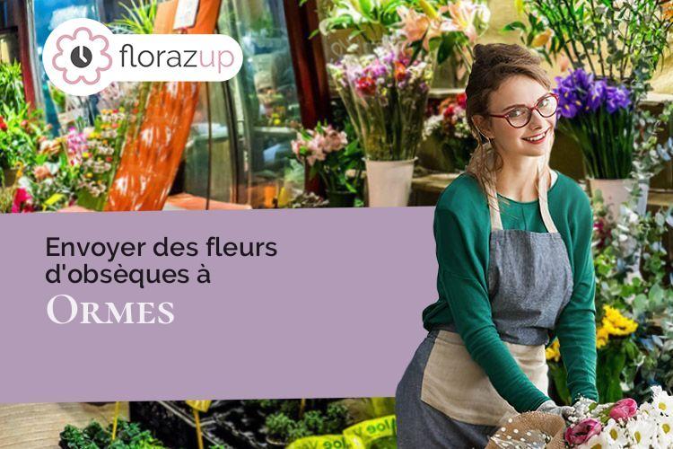 gerbes de fleurs pour un deuil à Ormes (Loiret/45140)