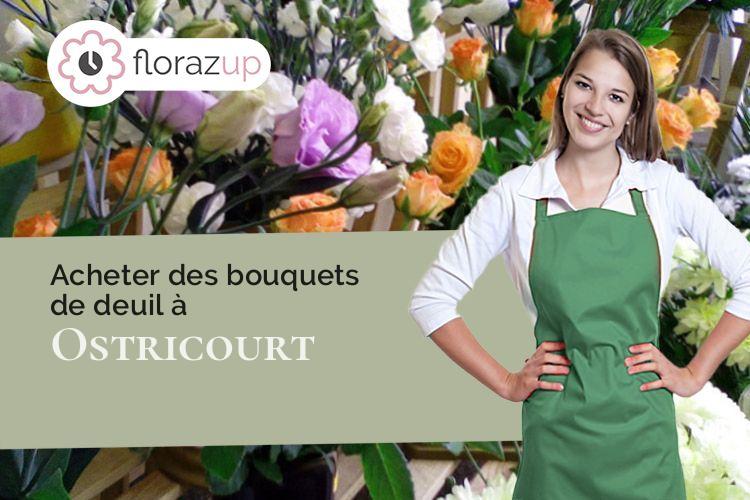 coeur de fleurs pour des obsèques à Ostricourt (Nord/59162)