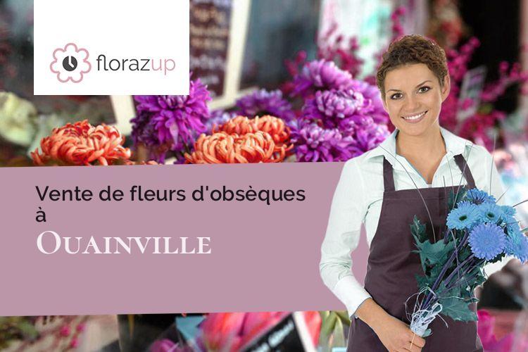 couronnes florales pour un deuil à Ouainville (Seine-Maritime/76450)