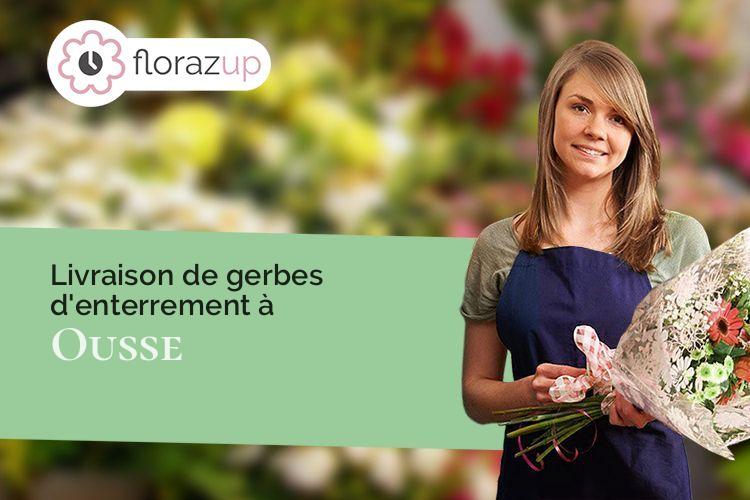 coeur de fleurs pour un deuil à Ousse (Pyrénées-Atlantiques/64320)