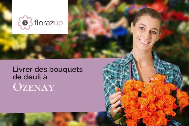 couronnes de fleurs pour des funérailles à Ozenay (Saône-et-Loire/71700)