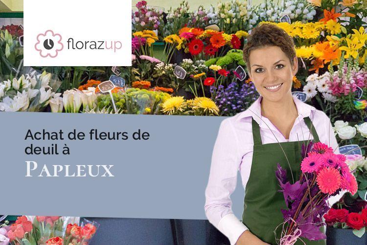 couronnes de fleurs pour un deuil à Papleux (Aisne/02260)