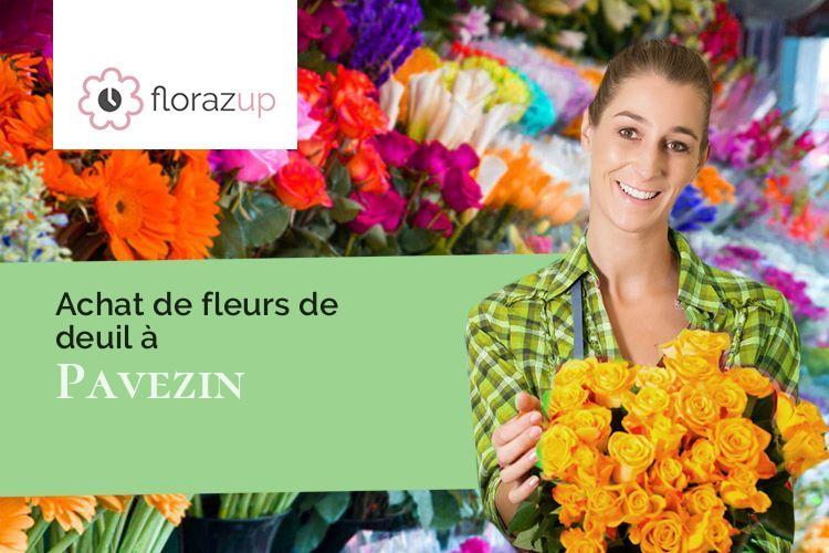 couronnes florales pour des funérailles à Pavezin (Loire/42410)