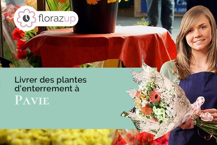 couronnes de fleurs pour un enterrement à Pavie (Gers/32550)