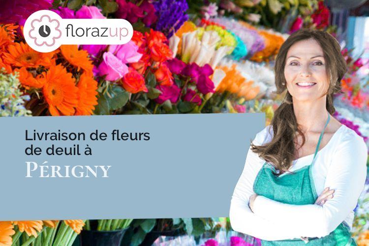 croix de fleurs pour des obsèques à Périgny (Val-de-Marne/94520)