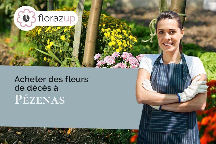 gerbes de fleurs pour un deuil à Pézenas (Hérault/34120)