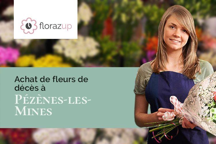 coeurs de fleurs pour un décès à Pézènes-les-Mines (Hérault/34600)