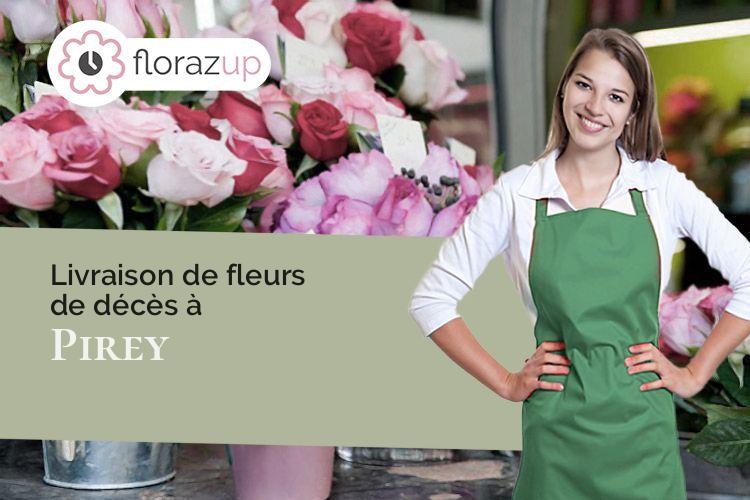 couronnes de fleurs pour des obsèques à Pirey (Doubs/25480)