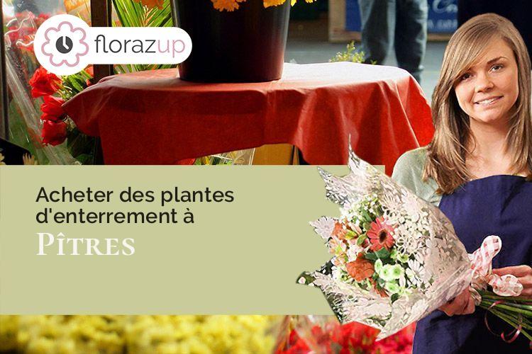 couronnes florales pour un enterrement à Pîtres (Eure/27590)