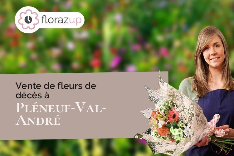 couronnes florales pour des funérailles à Pléneuf-Val-André (Côtes-d'Armor/22370)