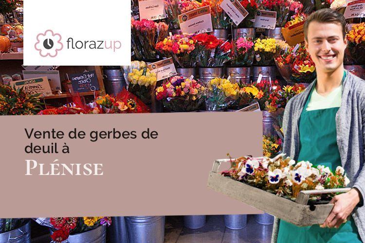 couronnes de fleurs pour un enterrement à Plénise (Jura/39250)