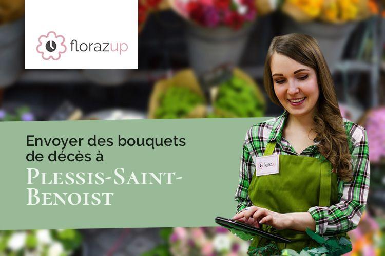 croix de fleurs pour un deuil à Plessis-Saint-Benoist (Essonne/91410)