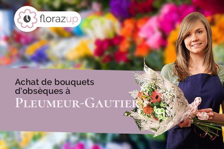 fleurs deuil pour des funérailles à Pleumeur-Gautier (Côtes-d'Armor/22740)
