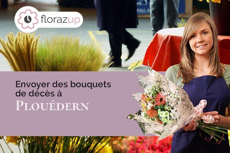 couronnes de fleurs pour des funérailles à Plouédern (Finistère/29800)