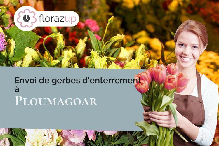 croix de fleurs pour des obsèques à Ploumagoar (Côtes-d'Armor/22970)