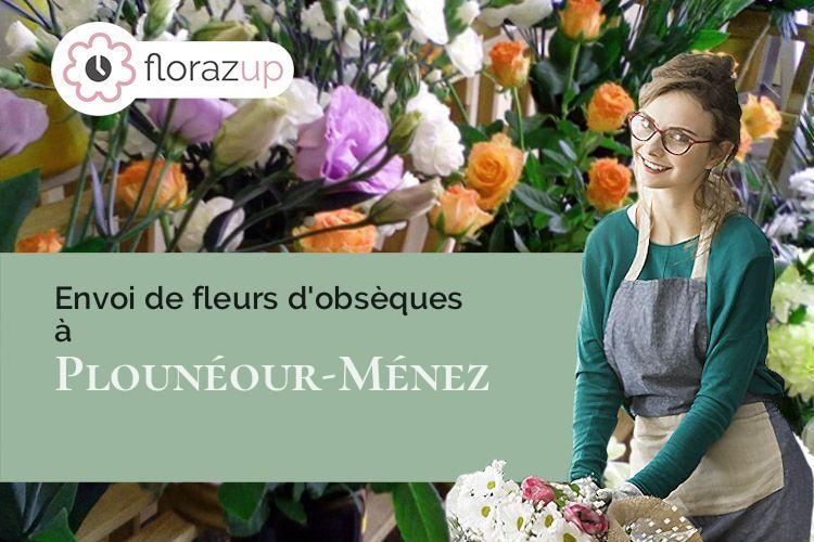 couronnes florales pour un deuil à Plounéour-Ménez (Finistère/29410)