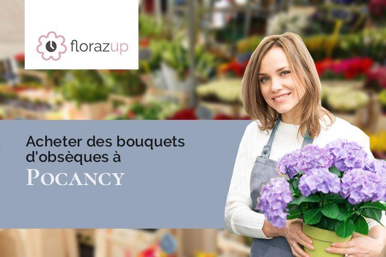 couronnes florales pour des funérailles à Pocancy (Marne/51130)