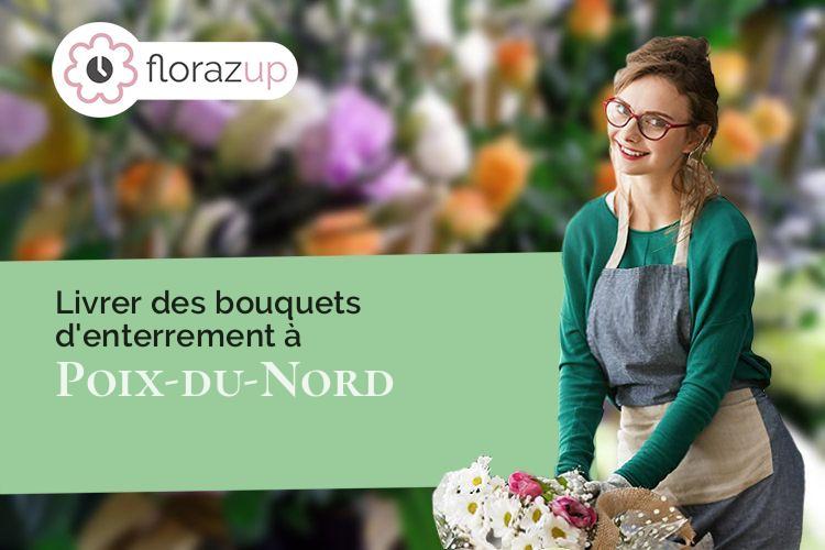 fleurs deuil pour un enterrement à Poix-du-Nord (Nord/59218)