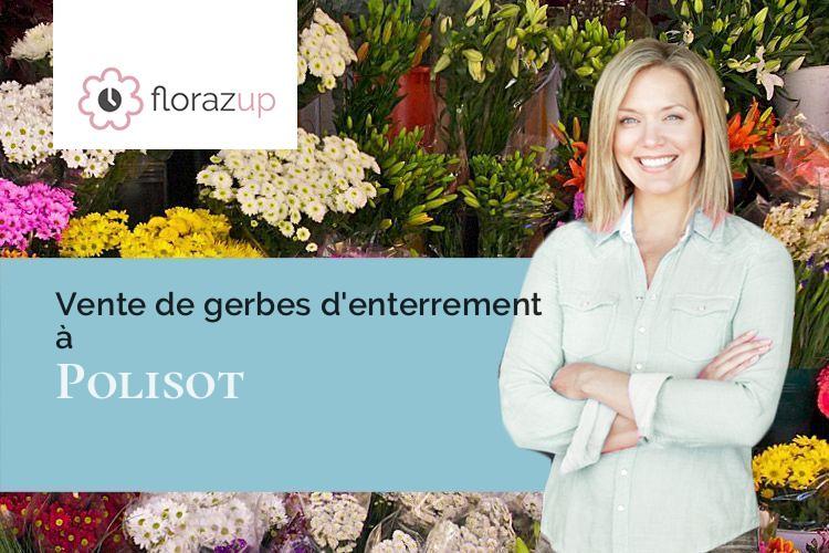 couronnes de fleurs pour des funérailles à Polisot (Aube/10110)