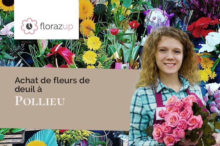 couronnes florales pour un deuil à Pollieu (Ain/01350)