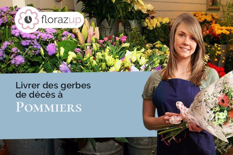 couronnes florales pour des funérailles à Pommiers (Rhône/69480)