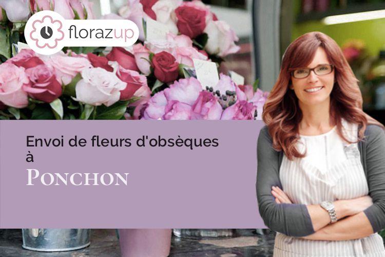 gerbes de fleurs pour des funérailles à Ponchon (Oise/60430)