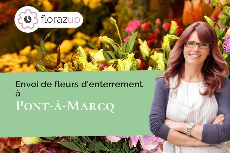 couronnes de fleurs pour un enterrement à Pont-à-Marcq (Nord/59710)