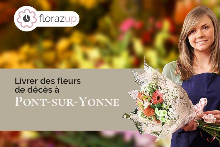 compositions de fleurs pour un enterrement à Pont-sur-Yonne (Yonne/89140)