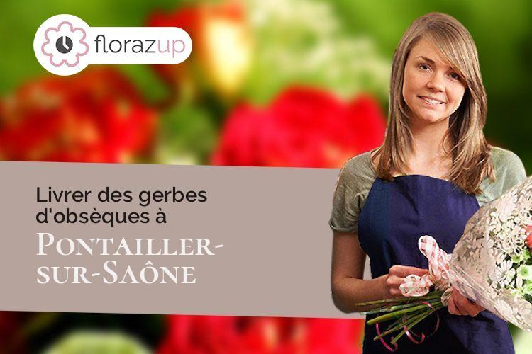 compositions florales pour un enterrement à Pontailler-sur-Saône (Côte-d'Or/21270)