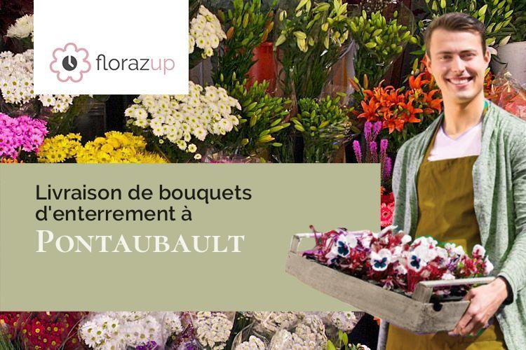 fleurs deuil pour des funérailles à Pontaubault (Manche/50220)