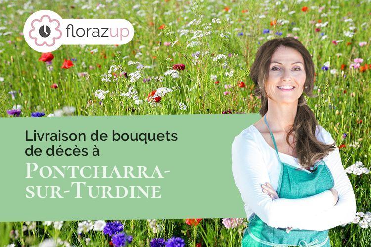 fleurs deuil pour des obsèques à Pontcharra-sur-Turdine (Rhône/69490)
