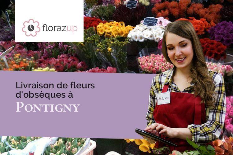 couronnes de fleurs pour un enterrement à Pontigny (Yonne/89230)