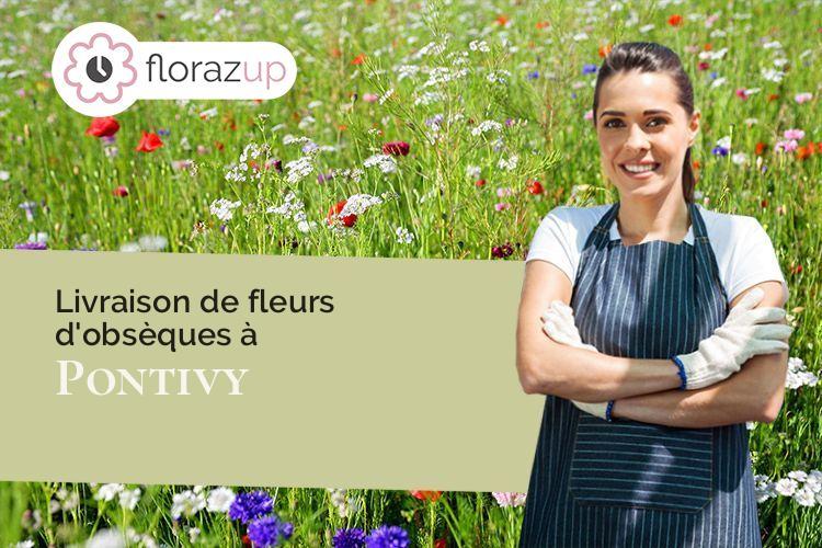 fleurs deuil pour une crémation à Pontivy (Morbihan/56300)