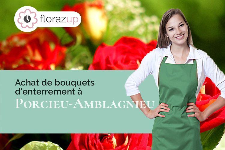 croix de fleurs pour une crémation à Porcieu-Amblagnieu (Isère/38390)