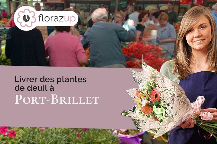 couronnes florales pour des funérailles à Port-Brillet (Mayenne/53410)