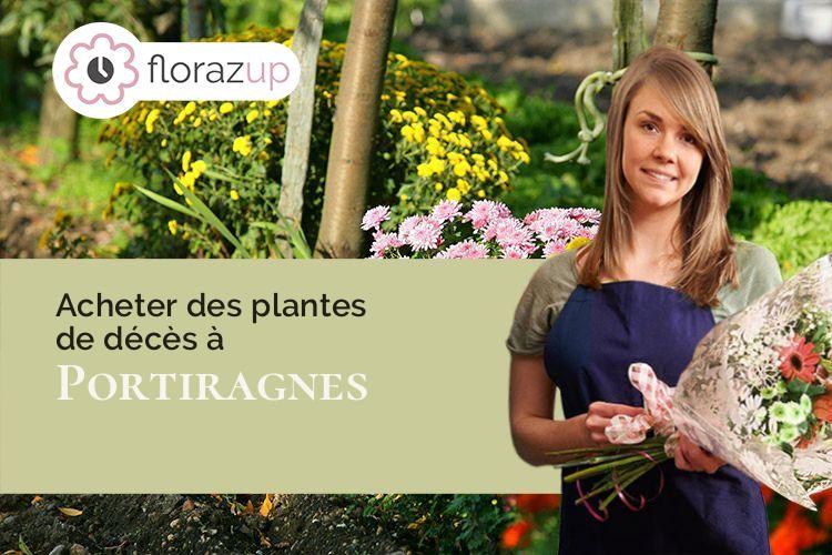compositions de fleurs pour un deuil à Portiragnes (Hérault/34420)
