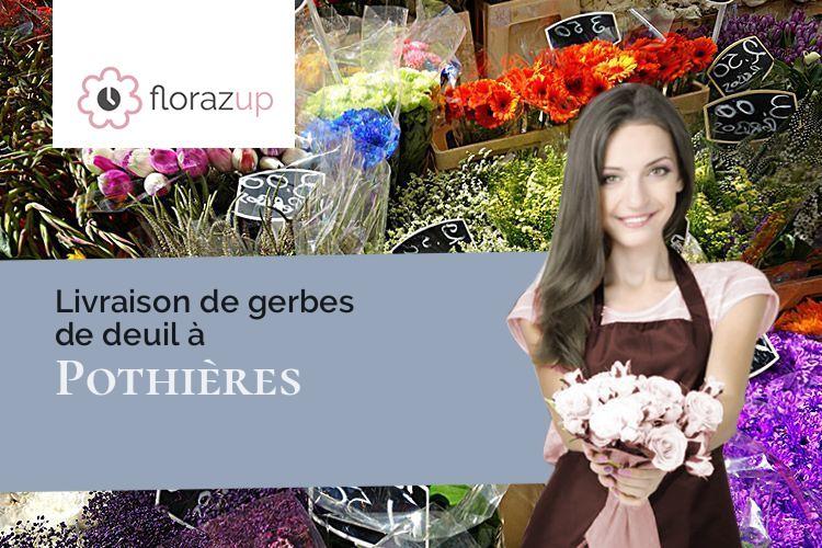 coeurs de fleurs pour un décès à Pothières (Côte-d'Or/21400)