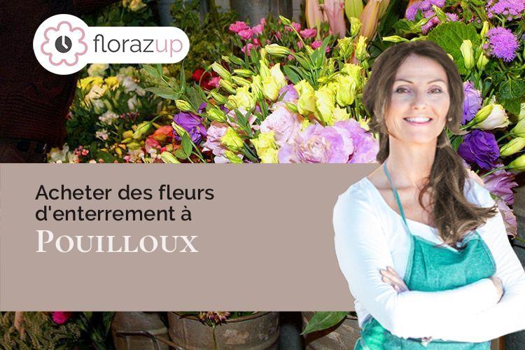 couronnes de fleurs pour des funérailles à Pouilloux (Saône-et-Loire/71230)