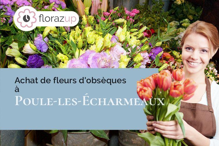 fleurs deuil pour une crémation à Poule-les-Écharmeaux (Rhône/69870)