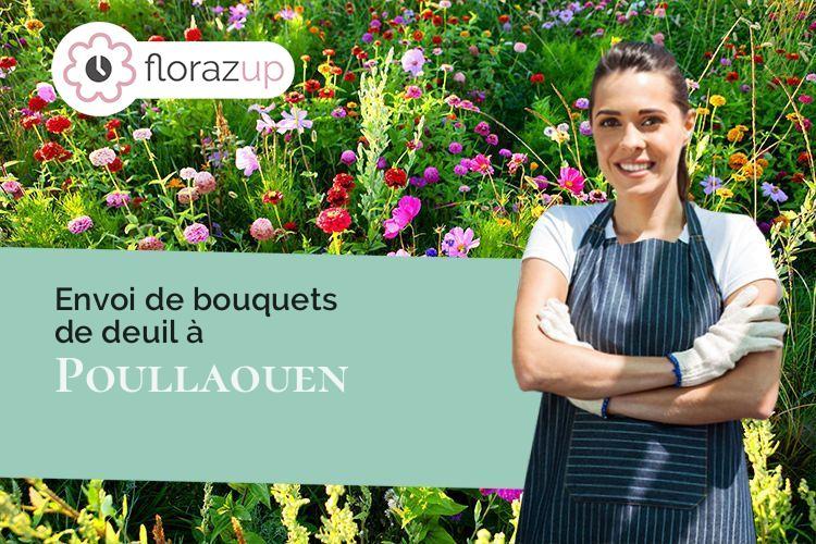 couronnes florales pour des funérailles à Poullaouen (Finistère/29246)
