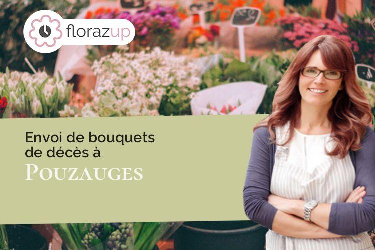 couronnes de fleurs pour des funérailles à Pouzauges (Vendée/85700)