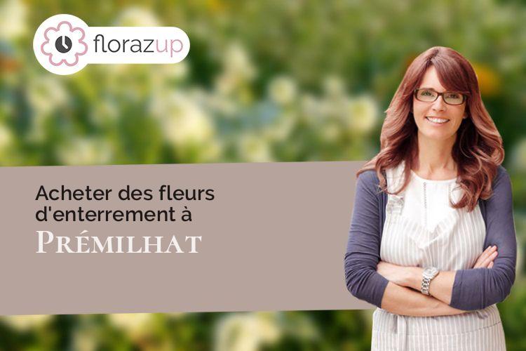 couronnes florales pour un enterrement à Prémilhat (Allier/03410)