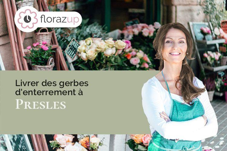 compositions florales pour un deuil à Presles (Val-d'Oise/95590)