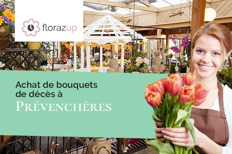 couronnes de fleurs pour un enterrement à Prévenchères (Lozère/48800)