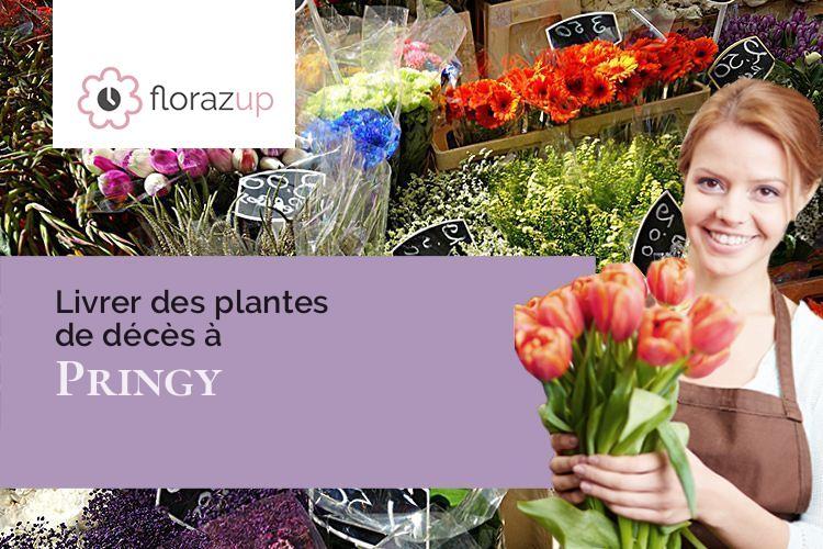 fleurs deuil pour des funérailles à Pringy (Marne/51300)